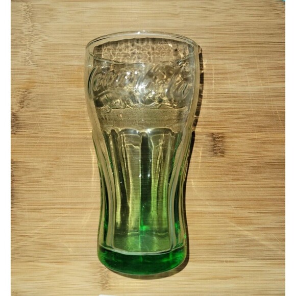 Vintage Classic Green Coca-Cola Glass - Contoured, Genuine Glass, 6" - Picture 6 of 8